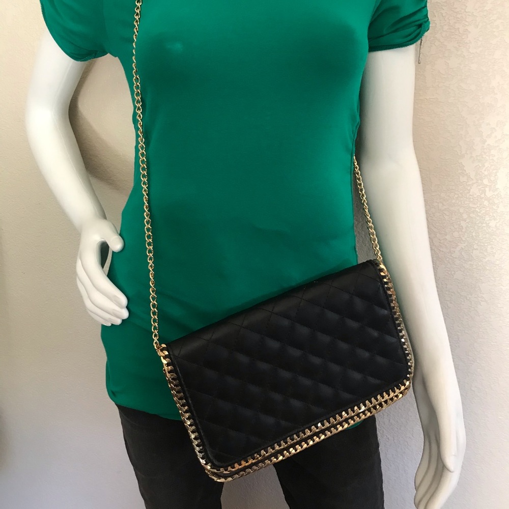 Urban Expressions Quilted Purse With Gold Handle
